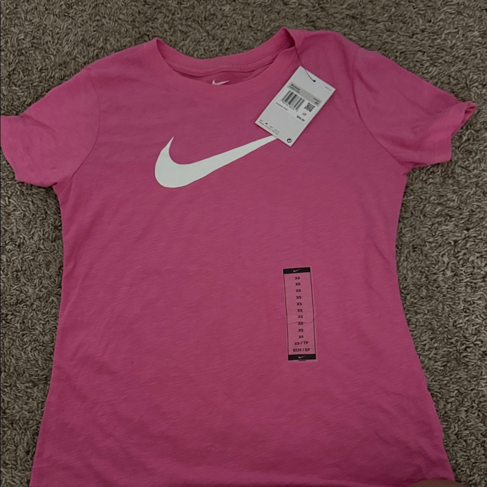 Nike Fuchsia Tee with White Swoosh